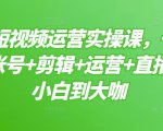 晨哥·短视频运营实操课,一部手机,账号+剪辑+运营+直播,从小白到大咖-水滴知识网