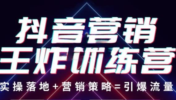 抖音营销王炸训练营,实操落地+营销策略=引爆流量(价值8960元)-水滴知识网