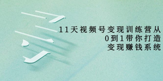 11天视频号变现训练营,从0到1打造变现赚钱系统(价值398元)-水滴知识网