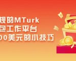 利用正规的MTurk微型众包工作平台，月赚1100美元的小技巧-水滴知识网