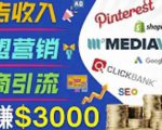 开通一个月入3000美元的博客，通过Pinterest引流到个人博客赚钱的方法-水滴知识网