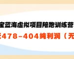 淘宝蓝海虚拟项目陪跑训练营5.0：单天478纯利润-水滴知识网
