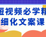 短视频必学精细化文案课，提升你的内容创作能力、升级迭代能力和变现力（价值333元）-水滴知识网