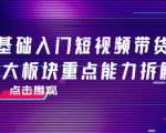 0基础入门短视频带货,七大板块重点能力拆解,7节精品课4小时干货-水滴知识网
