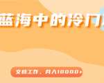 超级蓝海中的冷门项目,文档工作,好玩又赚钱,月入10000+-水滴知识网