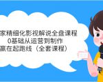 独家精细化影视解说全盘课程，0基础从运营到制作，赢在起跑线（全套课程）-水滴知识网