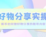 好物分享实操：新手如何做好物分享的账号内容，实操教学-水滴知识网