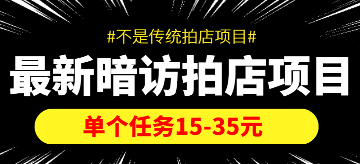 最新暗访拍店信息差项目，单个任务15-35元（不是传统拍店项目）-水滴知识网