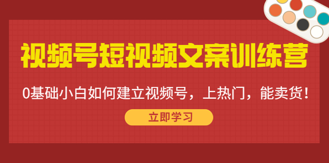 视频号短视频文案训练营:0基础小白如何建立视频号,上热门,能卖货!-水滴知识网