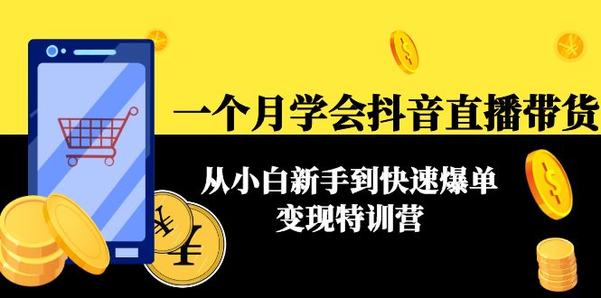 一个月学会抖音直播带货：从小白新手到快速爆单变现特训营(63节课)-水滴知识网