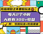 吃瓜项目之不要脸玩法，每天2小时，收益300+(附 快手美女号引流+吃瓜渠道)-水滴知识网