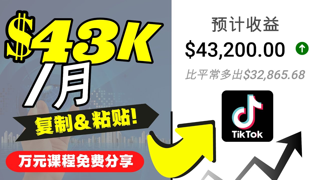 2022抖音国际版Tiktok赚钱项目:每天上传一个视频就轻松月入$43200-水滴知识网