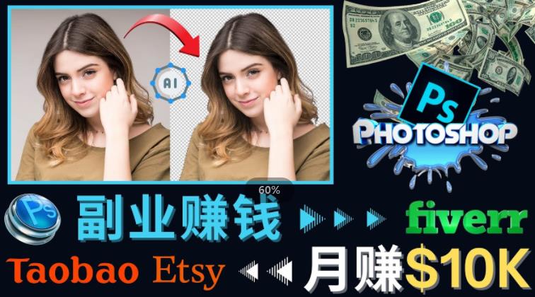 掌握PS修图技能，月赚5000美元以上–利用Adobe Photoshop赚钱的3种途径-水滴知识网