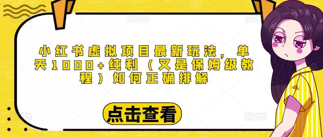 小红书虚拟项目最新玩法，单天1000+纯利（又是保姆级教程文档）-水滴知识网