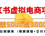 小红书虚拟电商项目：从小白到精英 月收益5000到30000 (视频课程+交付手册)-水滴知识网