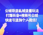 公域导流私域流量玩法：打爆抖音+视频号公域，快速引流到个人微信！-水滴知识网
