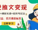 小说推文训练营:引流技巧+爆款实操+矩阵号玩法,百倍效益、百万播放秘笈-水滴知识网