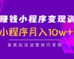 抖音赚钱小程序变现训练营：小程序月入10w+各类玩法运营技巧变现-水滴知识网
