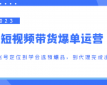 2023短视频带货爆单运营，从账号定位到学会选预爆品，到代理完成出单（价值1250元）-水滴知识网