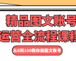 精品图文账号运营全流程课程 从0到100教你做图文账号-水滴知识网