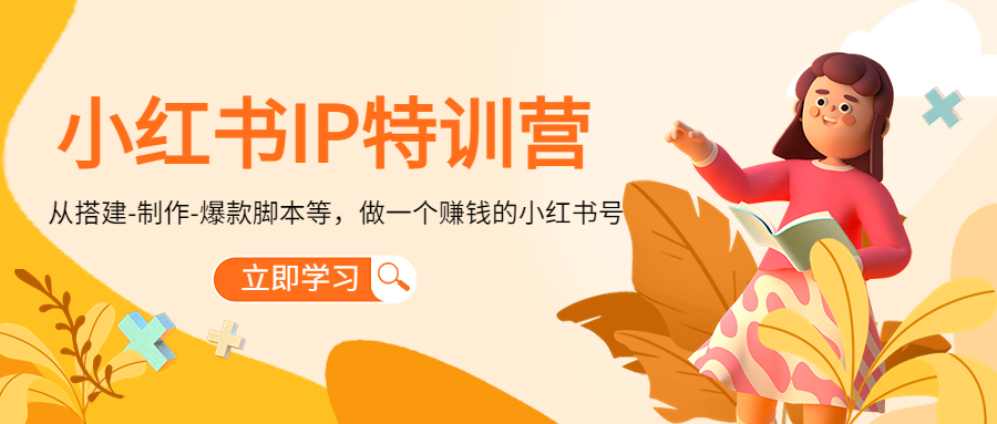 小红书IP特训营:从搭建-制作-爆款脚本等等,做一个赚钱的小红书号-水滴知识网