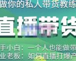 硬核传媒·直播带货(私人教练),实操实战教学,通俗易懂,学完后新手小白一个人也能做带货-水滴知识网