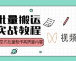 视频号批量搬运实战操作运营赚钱教程,傻瓜式批量制作高质量内容【附视频教程+PPT】-水滴知识网