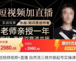张越·短视频+直播,自然流三频共振起号实操课,短视频所有流量玩法讲解-水滴知识网
