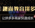 趣尚教育·拼多多运营实操VIP特训营,让拼多多商家快速成长-价值3180元-水滴知识网