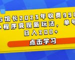 D1G馆长2023年收费990的抖音小程序变现新玩法,单号轻松日入200+-水滴知识网