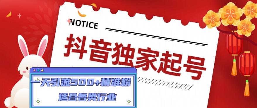 抖音独家起号,一天引流500+精准粉,适合各类行业(9节视频课)-水滴知识网