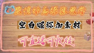 微信动态昵称设置方法，可抖音直播引流，日赚上百【详细视频教程+素材】-水滴知识网