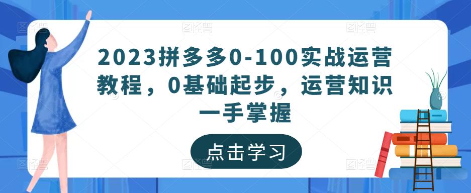 2023拼多多0-100实战运营教程，0基础起步，运营知识一手掌握-水滴知识网