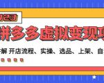 程哥拼多多虚拟变现项目：讲解开店流程-实操-选品-上架-自动发货等-水滴知识网