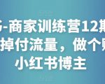 小红书-商家训练营12期:让商家丢掉付流量,做个赚钱的小红书博主-水滴知识网