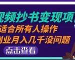 黄岛主中视频抄书变现项目：适合所有人操作，当副业月入几千没问题！-水滴知识网