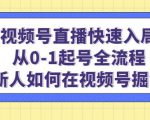 视频号直播快速入局:从0-1起号全流程,新人如何在视频号掘金-水滴知识网