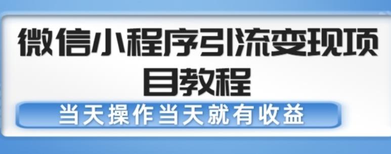 微信小程序引流变现项目教程，当天操作当天就有收益，变现不再是难事-水滴知识网