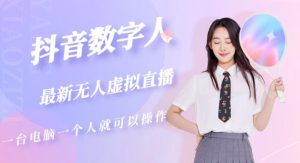 抖音数字人虚拟无人直播间打造(外面收费6000)-水滴知识网