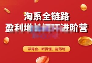 淘系全链路盈利增长闭环进阶营，融合全店动销，学得会、听得懂、能落地！-水滴知识网