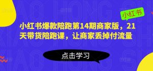 小红书爆款陪跑第14期商家版,21天带货陪跑课,让商家丢掉付流量-水滴知识网