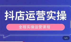 抖店运营全程实操教学课,实体店老板想转型直播带货,想从事直播带货运营,中控,主播行业的小白-水滴知识网