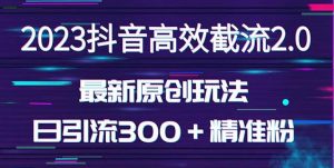 日引300+创业粉,独家抖音高效截流2.0玩法(价值1280)-水滴知识网
