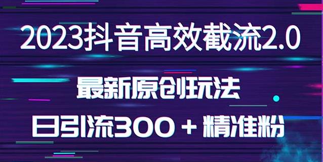 日引300+创业粉,独家抖音高效截流2.0玩法(价值1280)-水滴知识网