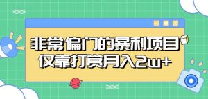 非常偏门的暴利项目，仅靠打赏月入2w+-水滴知识网