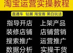 2023淘宝开店教程0基础到高级全套视频网店电商运营培训教学课程-水滴知识网