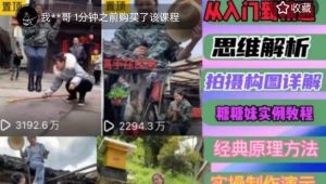 东方糖糖妹抖音短视频全套实战课思维+拍摄+剪辑+运营,从入门到精通-水滴知识网
