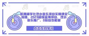 听潮阁学社汽水音乐项目实操课全流程,2023超级蓝海项目,汽水音乐推广,0粉丝也能做-水滴知识网