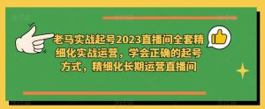 老马实战起号2023直播间全套精细化实战运营,学会正确的起号方式,精细化长期运营直播间-水滴知识网