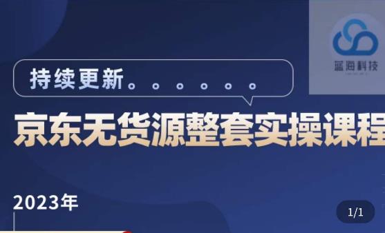蓝七·2023京东店群整套实操视频教程,京东无货源整套操作流程大总结,减少信息差,有效做店发展-水滴知识网